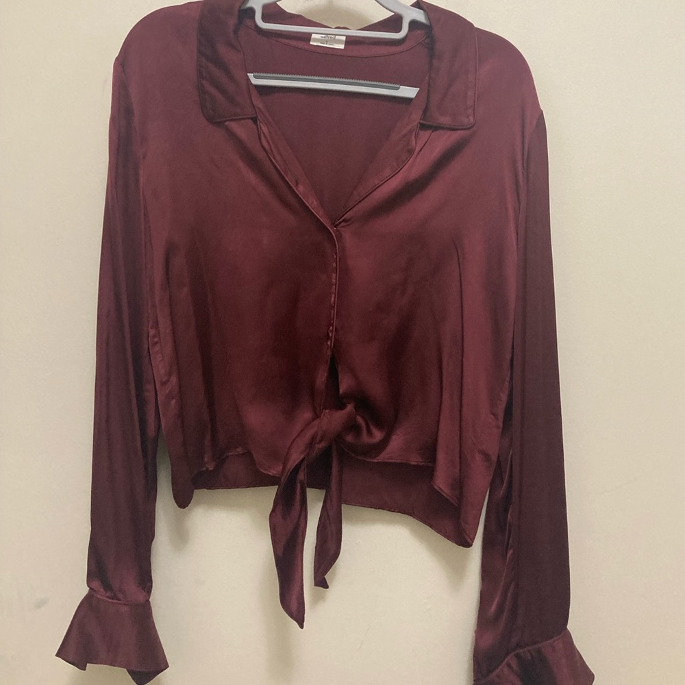 Cropped Aritzia blouse with tie